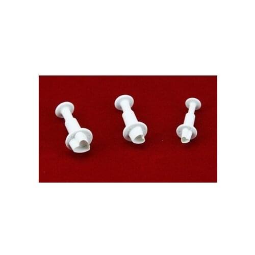 New Set of 3pcs Fondant Heart Shaped plunger Cutter cake decorating fondant plunger embossing tool
