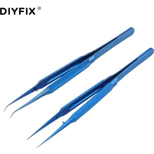 DIYFIX Precision Titanium Alloy Tweezers Fly Line Fingerprint Forceps Clips for Electronic Components Copper Wire Picking Tools