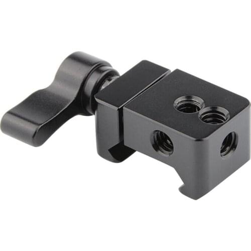 ABGN Hot-Cold Shoe Nato Rail Clamp For Dslr With 1/4 Inch Thread Hole Spring-Loaded Knob