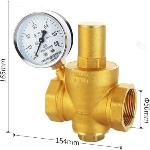 G 1/2" 3/4" 1" 2" Brass Water Pressure Reducing Maintaining Valve DN15/DN20/DN25/DN32 Regulator Adjustable Relief Valve Gauge