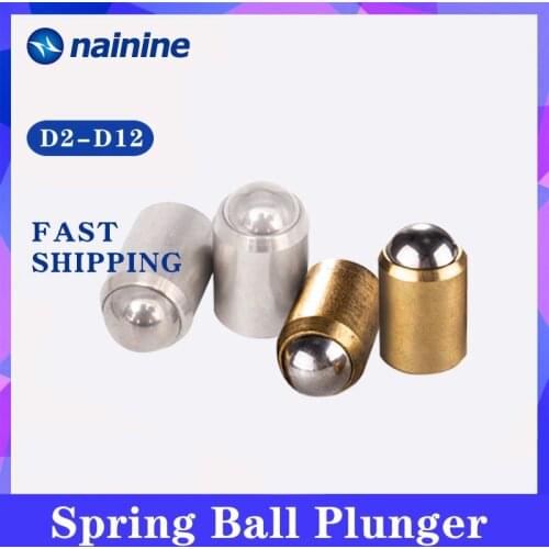 D2 D3 D4 D5 D6 D8 D10 D12 304 Stainless Steel and Brass Accuracy Positioning Beads Screw Smooth Spring Ball Plunger B083
