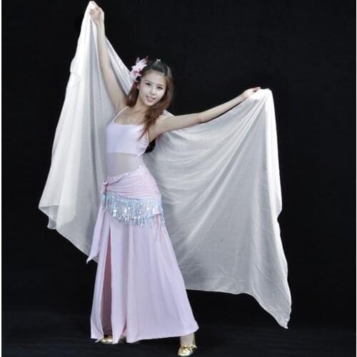 250*120cm Chiffon Veil Belly Dance Hand Shawl For Beginner Belly Dance Accessories Bellydance Props For Oriental Dance Costume