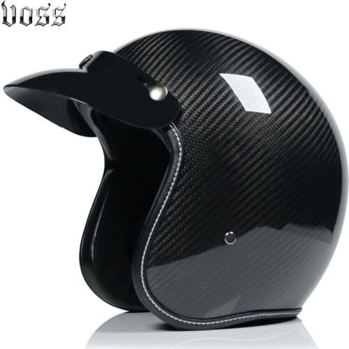 Motorcycle helmet helmet of male and female, locomotive carbon fiber head gray handmade leather 3/4 of the four seasons