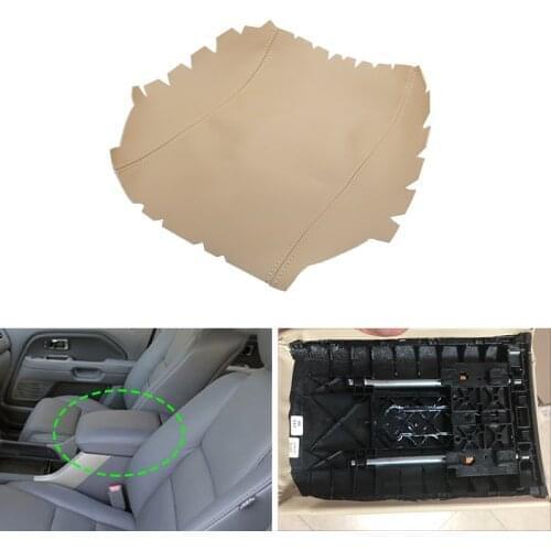 Car-styling Microfiber Leather Center Control Lid Armrest Box Cover Trim For Honda Pilot 2003 2004 2005 2006 2007 2008 Beige