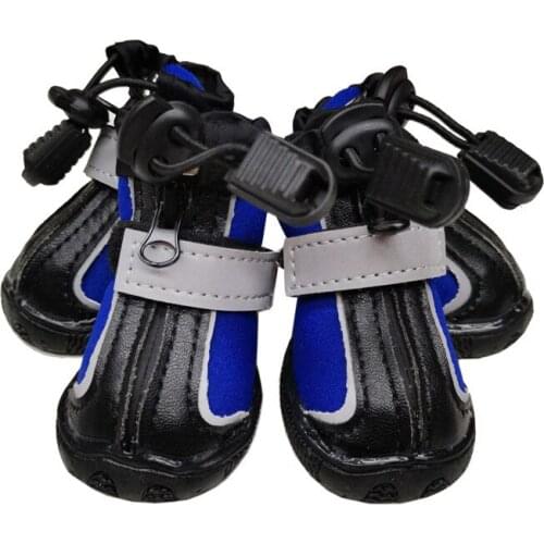 Reflective Straps Waterproof Dogs Shoes Non-slip Dog Boots Four Seasons Outdoor Pet Supplies for Small Medium and Large Puppy