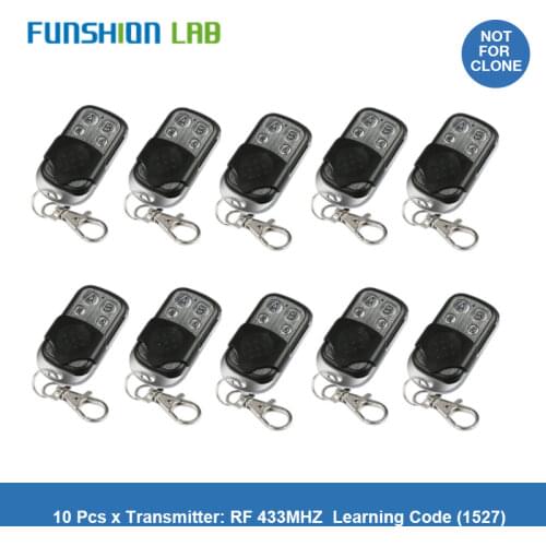 FUNSHION 433 mhz Universal Wireless RF Remote Control Electric GateKey Fob Learning Code Garage Door Controller Included Battery