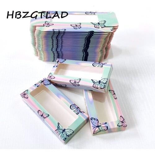Wholesale paper eyelash packaging box 25mm lash boxes custom logo faux cils 3d mink lashes rectangle case without tray in bulk