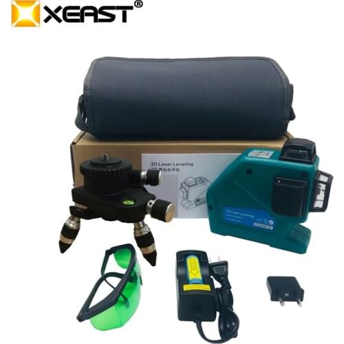 XEAST 12Lines 3D MW-93T-3G Laser Level Self-Leveling 360 Horizontal And Vertical Cross Super Powerful Green Laser Beam