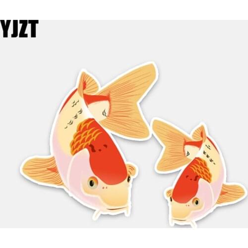YJZT 17CM*12.1CM Fashion Koi Red Fish Biology PVC Decal Car Sticker Accessories 5-0257