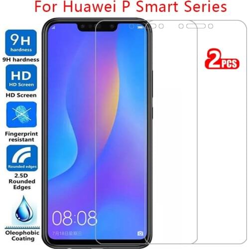 Tempered glass screen protector for huawei p smart plus 2018 2019 case cover on psmart smar smat samrt protective coque bag 360