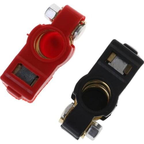 Auto Car Battery Terminal Connector Battery 1 Pair Quick Release Battery Terminals Clamps Cap Clips Copper For Car Truck Caravan