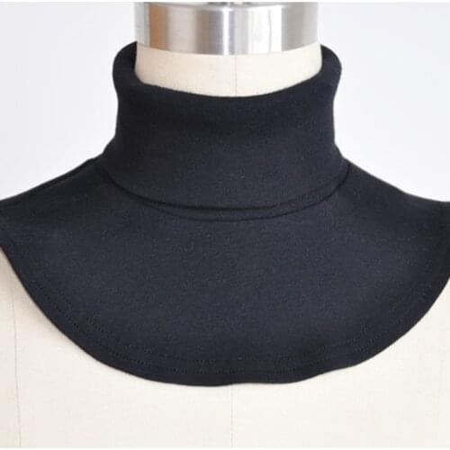 Women Men Simple Solid Color Dickey False Fake Collar Turtleneck Detachable Cotton Half Top High Neck Cover Loop Scarf Dropship