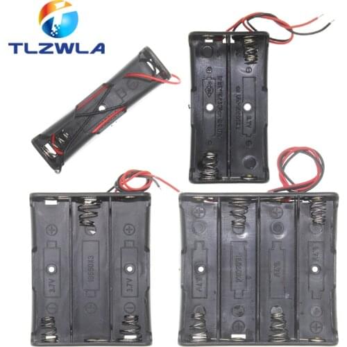 1PCS Black Plastic 1x 2x 3x 4x 18650 Battery Storage Box Case 1 2 3 Slot Way DIY Batteries Clip Holder Container With Wire Lead