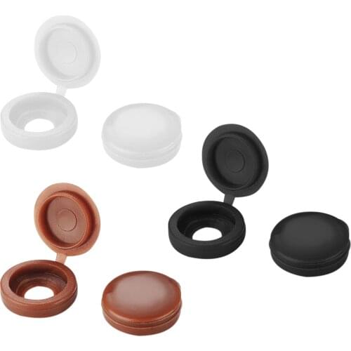 100 pcs/Set ABS Hinged Plastic Screw Cover Fold Caps For Universal Car Home Furniture Decor Hinged Screw Cover Caps Nuts Cover