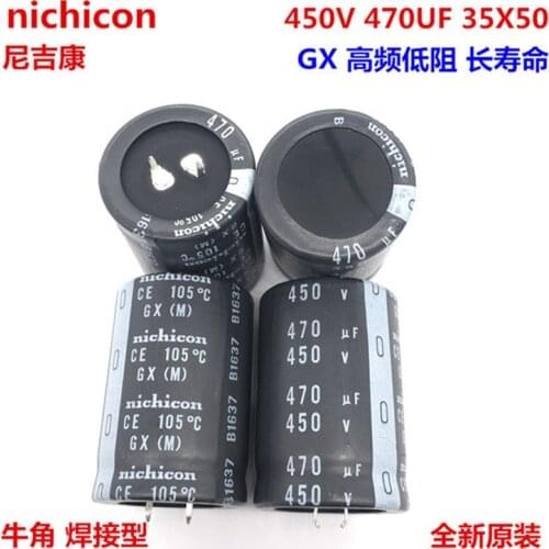 2PCS/10PCS 470uf 450v Nichicon GX 35x50mm 450V470uF Snap-in PSU Capacitor