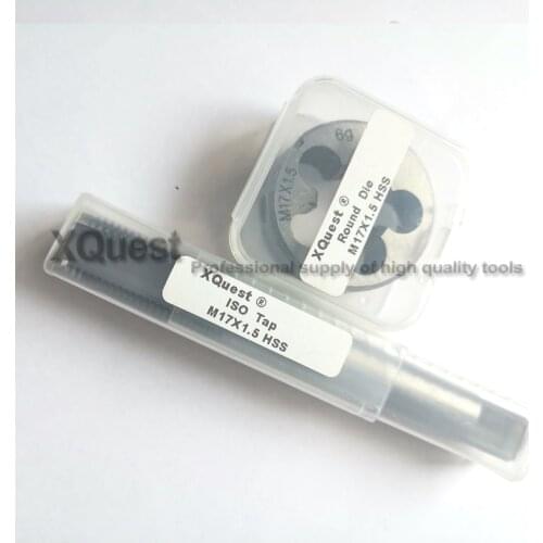 2pcs HSS Metric Screw Right hand tap and die Set M17 M17X2 M17X1.5 Fine thread dies taps suit sets tool M17x1.25 m17x1 M17X0.75