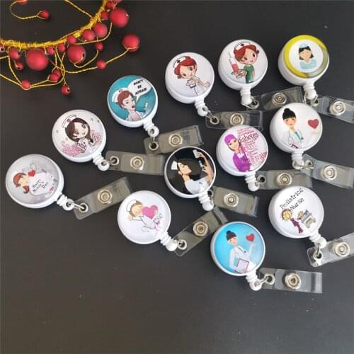 2020 New Arrival 1 Piece Top Quality Retractable Nurse Badge Holder Reel Doctor Name ID Card Holder Exhibition Work Card Holder