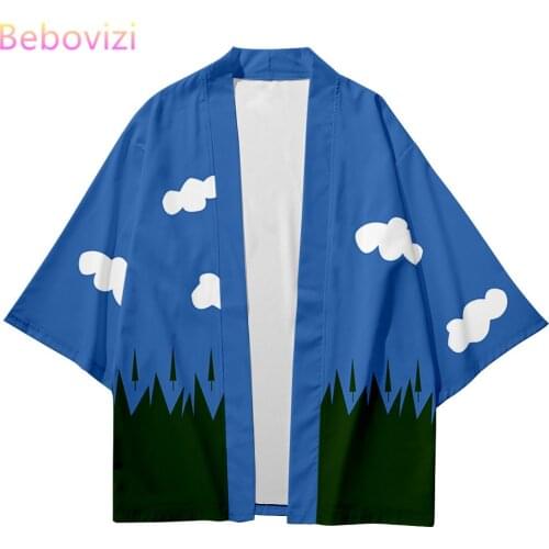 2021 Plus Size XXS-6XL Cloud Print Loose Japanese Streetwear Cardigan Women Men Harajuku Haori Cosplay Kimono Top Yukata Clothes