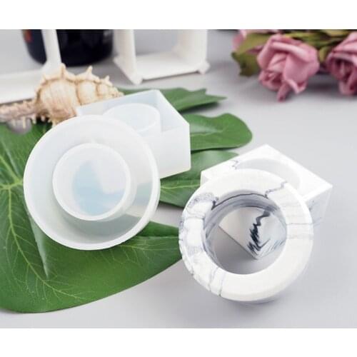 4 Shapes Minimalist Napkin Holders Ring Resin Molds Kit Round Sqaure Heart Hexagon Napkin Buckles Resin Casting Mold Kit