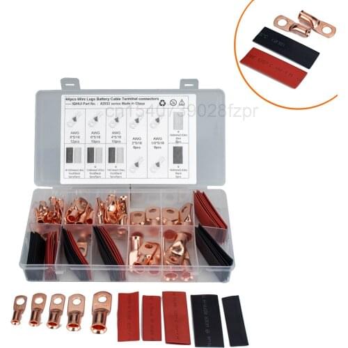 44 Boxes of 5 Specifications - Awg American Standard T2 Red Copper Cold Pressed Wiring Terminal / Copper Nose with Heat