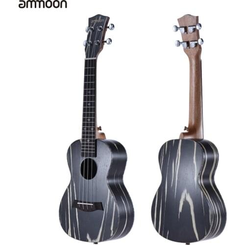 Ammoon 24" Ukulele Acoustic Soprano Ukelele Uke18 Frets 4 Strings Okoume Neck Rosewood Fretboard String Instrument Musical Gift