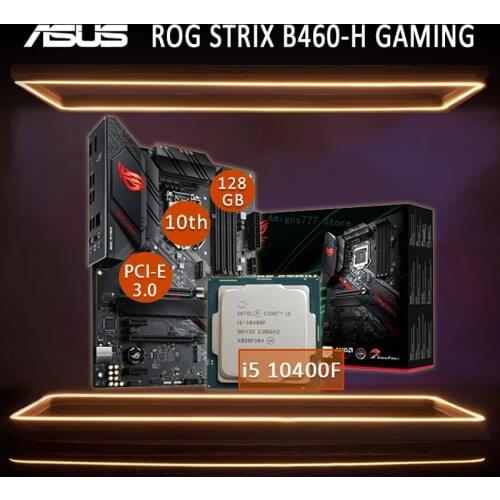 Asus ROG STRIX B460-H GAMING Motherboard With Intel Core i5 10400F CPU Motherboard Set DDR4 PCI-E 3.0 Overlocking Placa-mãe 1200