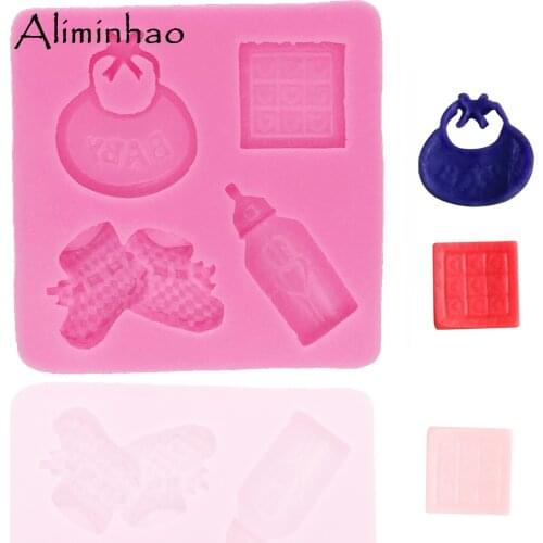 B0254 Baby bottle saliva shoe shape cake dessert Sugarcraft Silicone mould chocolate fondant cake decorating tools