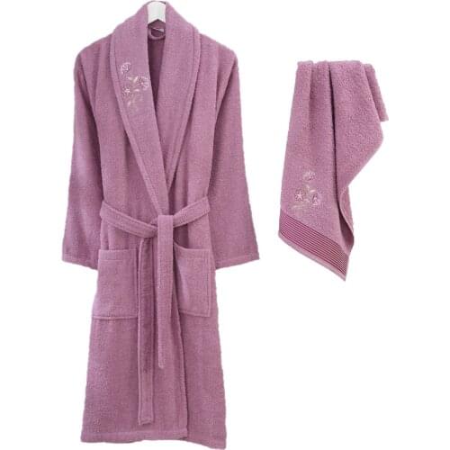 Bathrobe Set Cotton 100% Toweling Robe Unisex Lovers Soft Bath Robe Men Women Night Robe Sleepwear Male Female Casual Home