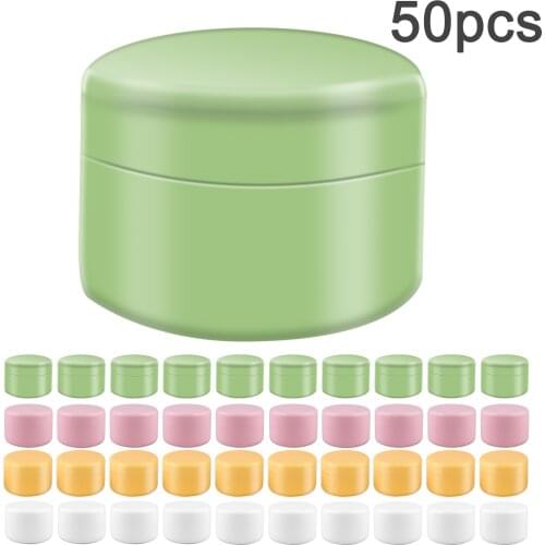 50pcs Cosmetic Jars 30g Small Empty Plastic Container Face Cream Lotions Toners Storage Boxes for Home Travel Business Trip