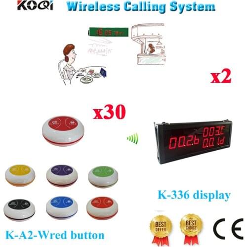 Wireless Sound System Best Price Of Display Panel With Colorful Good Design Restaurant Pager Equipment(2 display+30 button)
