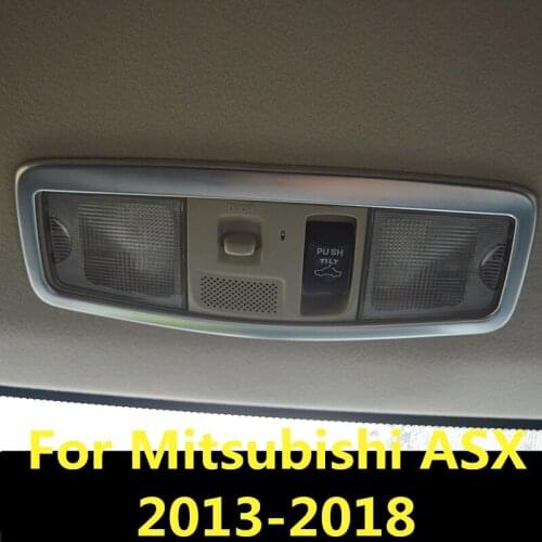 For Mitsubishi ASX 2013-2018 ABS Chrome Front Roof Dome Reading Light Lamp Cover Rear Backup Reading Lights Decoration Frame