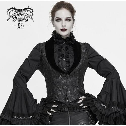 Devil Fashion Womens Gothic Waistcoat Vintage Fashion Slim Fit Sleeveless Formal Prom Party Dress Vest