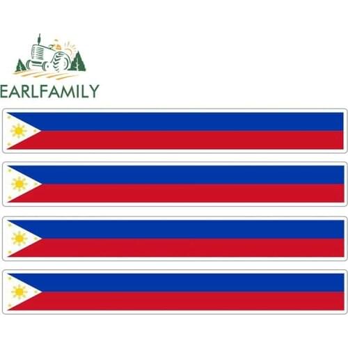 EARLFAMILY 13cm x 1.7cm 4pcs Car Stripe Motorcycle Racing Flag Sticker Window Decal Bike Moto Tuning Philippines Car Stickers