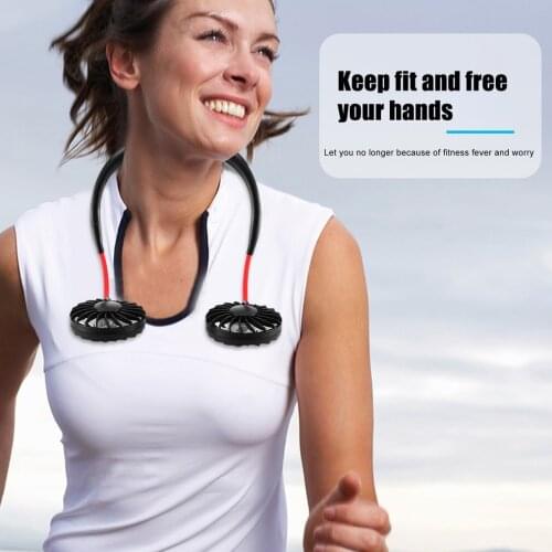 Electric 1200 2000 mAh USB Mini Fan Neck Fan Rechargeable Cooling Fan Portable Sports Fan light Usb Desk Hand Air Conditioner