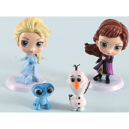 Disney Frozen Movie Figurine Princesse Peripheral Q Version Model Aisha Xuebao Cartoon Doll Creative Decorations Hand Made Toys