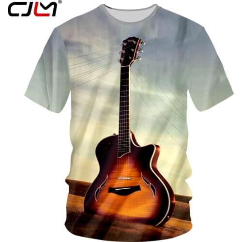 CJLM T Shirt Men Popular Music Note Guitar Printed 3d T-shirt Man Hip Hop Casual Tshirt Homme Short Sleeve Crewneck Jerseys Tee