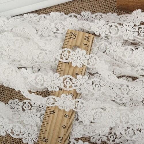 Hot selling Quality 1cm bilateral lace with flowers white Lace accessories