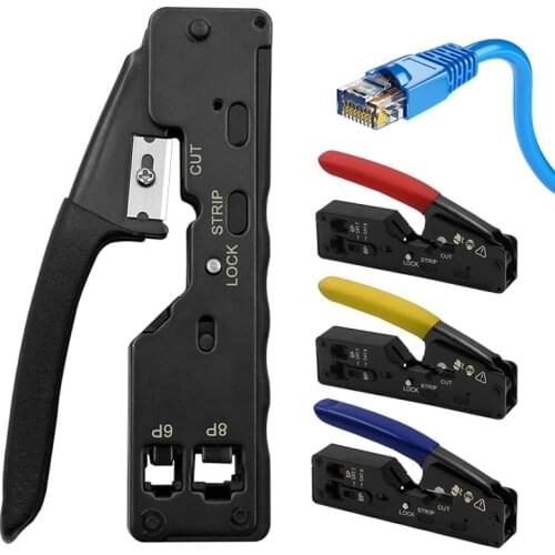 Network Cable Pliers,Network Crimper,Multifunctional Portable Crystal Head Crimping Pliers Tool,for Crimping Network Cable