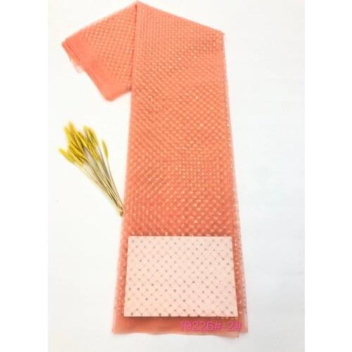 Lace Sequins African Lace Fabric 2021 High Quality Lace Pink 5 Yards 1 Latest Embroidery Nigeria French Lace XB4608