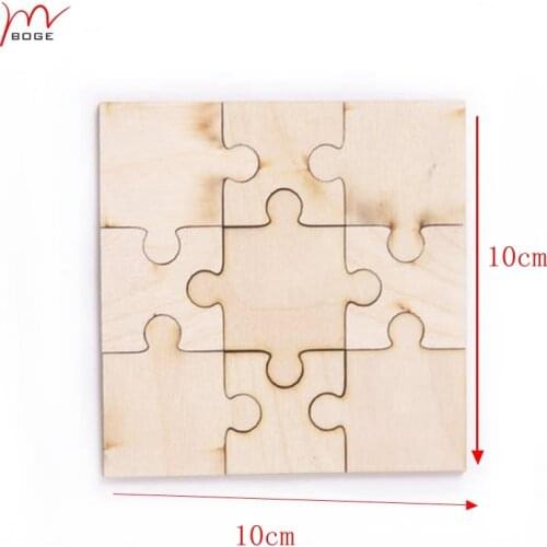 Set of 20pcs unfinished puzzle blanks wood game wooden puzzle 10*10cm