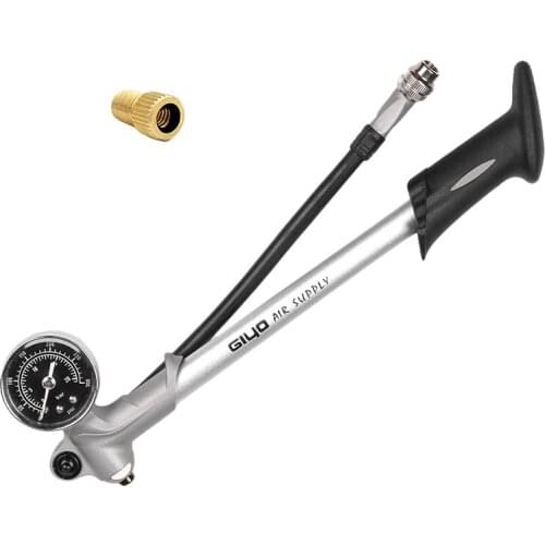 GIYO 300 PSI Air Inflator Bicycle Bike Pump Fork Shock Psi/Bar Gauge Bleeder Fits Schrader with Presta Valve