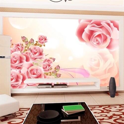 Custom wallpaper 3d mural papel de parede beautiful romantic rose mural living room bedroom restaurant TV background wall paper
