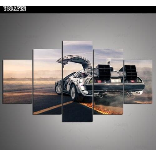 Op de muur HD print olieverf modulaire foto A sports car poster kind room decor woondecoratie 5 stks canvas art z050