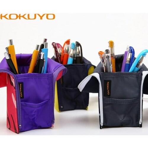 Creative Pencil Case Deformation Light Pen Holder Vertical Simple Retro Pen Pouch Large Capacity Zipper Stationery Bag