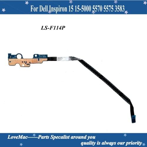 Original For Dell Inspiron 15 15-5000 5570 5575 3583 Power Button Board with Cable LS-F114P 0D6XTJ laptop Repairing Accessories
