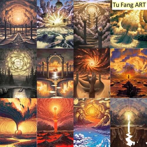Full Square/Round Diamond Embroidery Illustration Landscape Mosaic 5d Diy Diamond Painting Home Decor Gifts Cross Stitch Kits