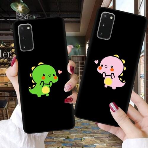 Cartoon Cat Pig Bff Best Friends Forever Always Silicone Phone Case For Samsung S8 S9 S10 S20 FE S21 Plus Ultra S10E Black Cover
