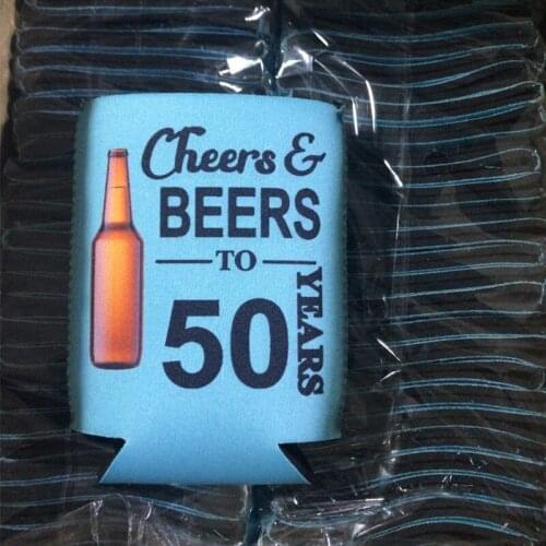 100 pcs Fold Neoprene Stubby Holder Beer Can Coolers Drink Can Holder Insulated Beer Can Cooler Birthday Wedding Decoration Gift