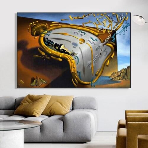 The Persistence of Memory Famous Canvas Paintings By Salvador Dali Wall Art Posters and Prints Wall Pictures for Home Decor
