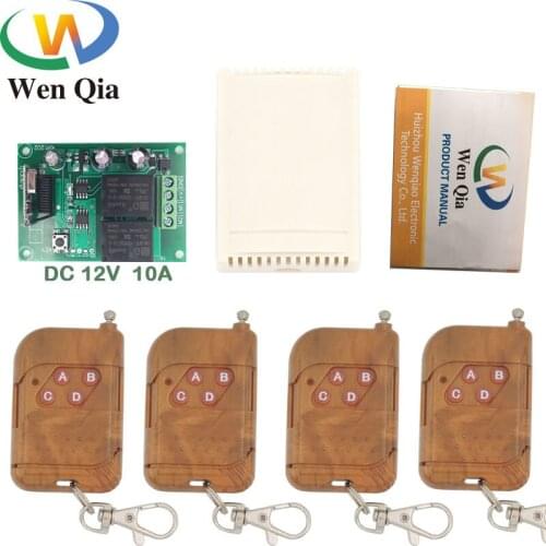 433MHz Universal Wireless Remote Control Switch DC 12V 2CH rf Relay receiver and Transmitter Control Garage/gate/motor/door
